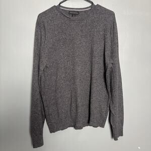 Banana Republic Men’s Cashmere Pima Cotton Blend Sweater Grey Medium Long Sleeve